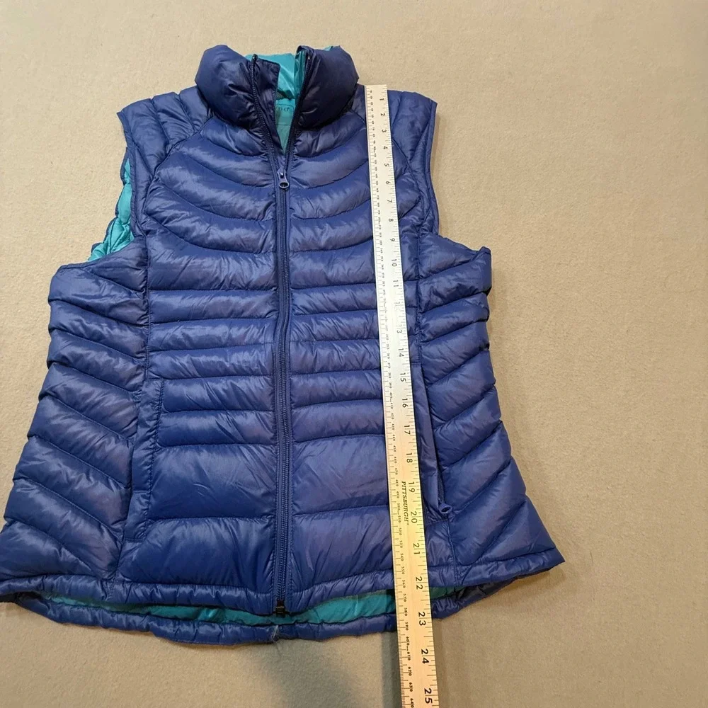 Bernardo Goose Down Lightweight Puffer Quilted Layer Blue Zip‎ Up Vest Women's M - Picture 5 of 13